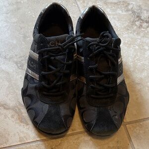 Coach Men's Black and Gray Patterned Sneakers